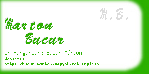 marton bucur business card
