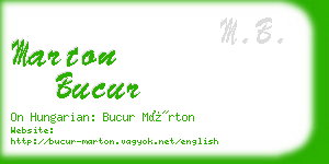 marton bucur business card